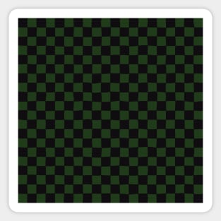 Wonky Checkerboard, Black and Green Sticker